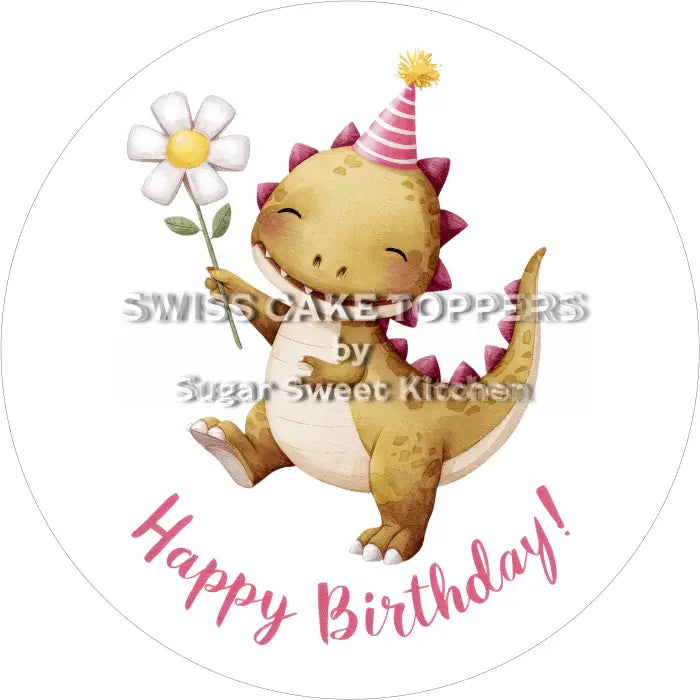 Tortenaufleger süsser Dino 02 - essbar & personalisierbar - Fondant- Torten- Cupcakeaufleger Sugar Sweet Kitchen