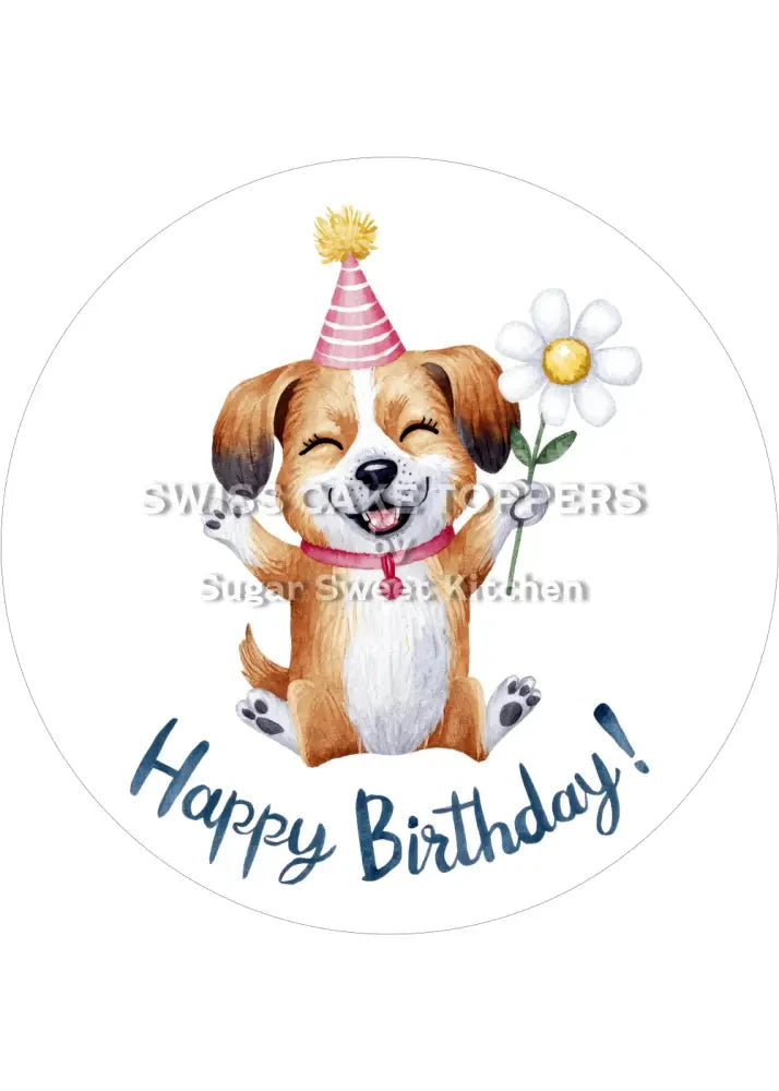 Tortenaufleger süsser Hund1 - personalisierbar - Fondant- Torten- & Cupcakeaufleger Sugar Sweet Kitchen