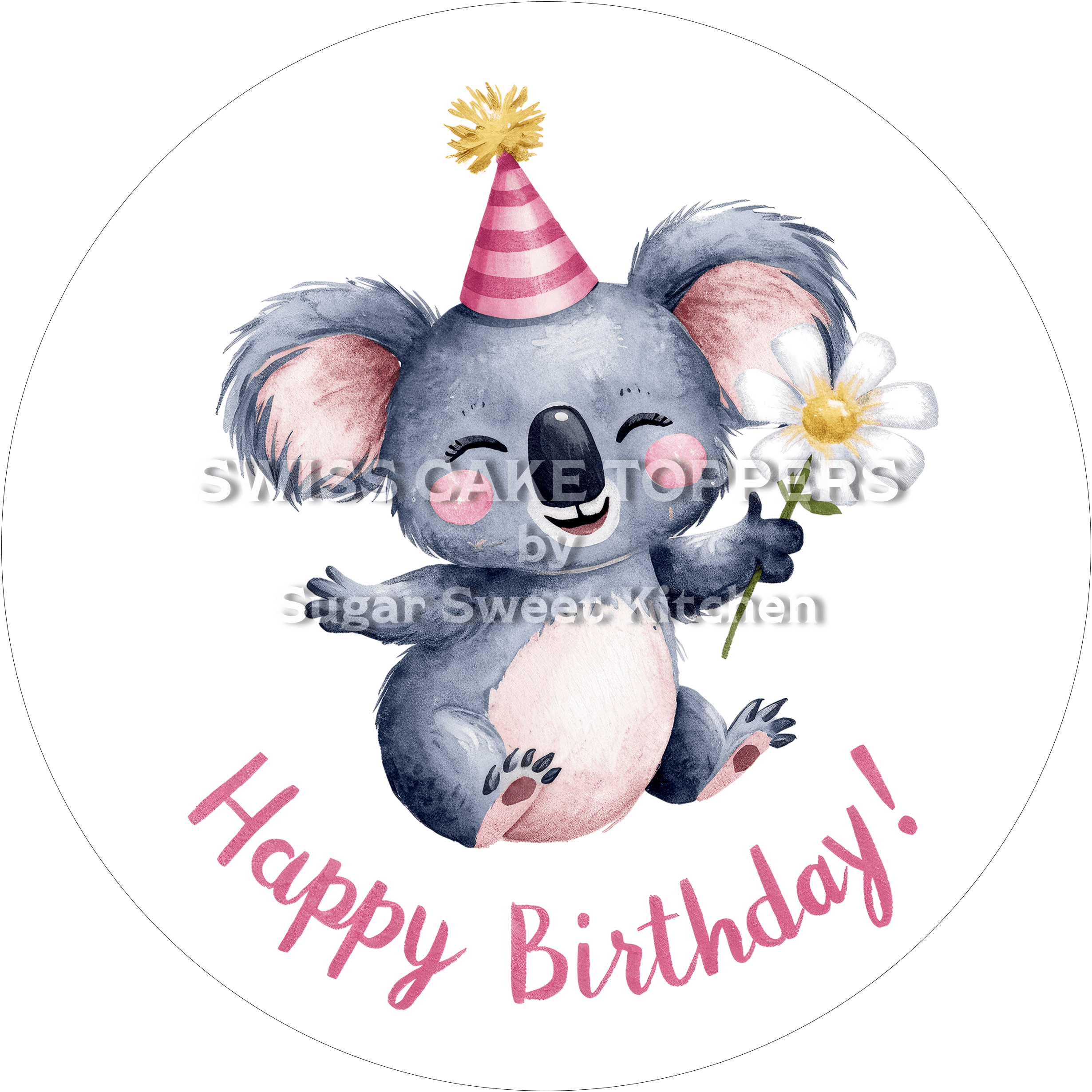 Tortenaufleger süsser Koala1 - personalisierbar - Fondant- Torten- & Cupcakeaufleger Sugar Sweet Kitchen