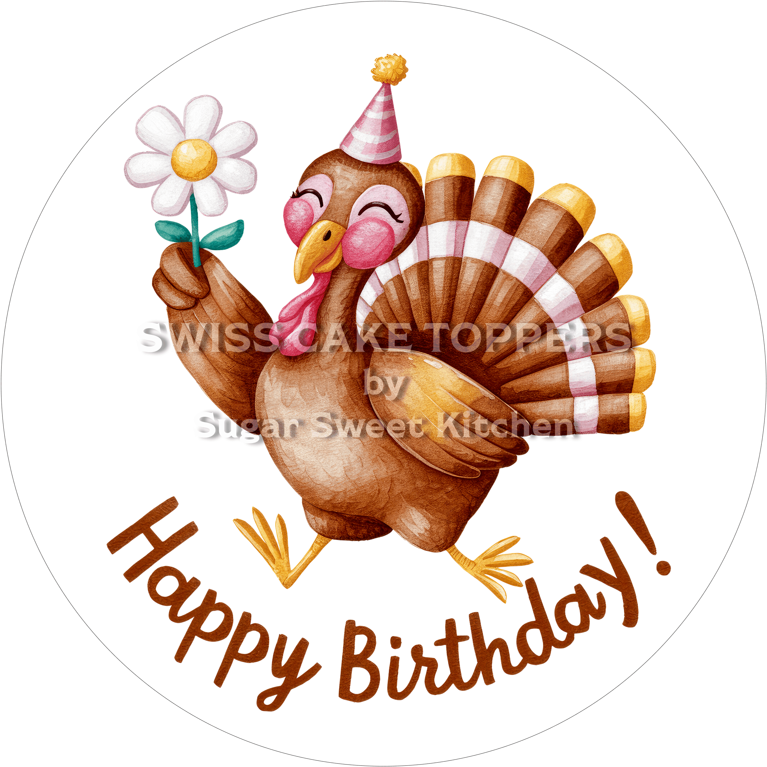 Tortenaufleger süsser Truthahn1 - personalisierbar - Fondant- Torten- & Cupcakeaufleger Sugar Sweet Kitchen