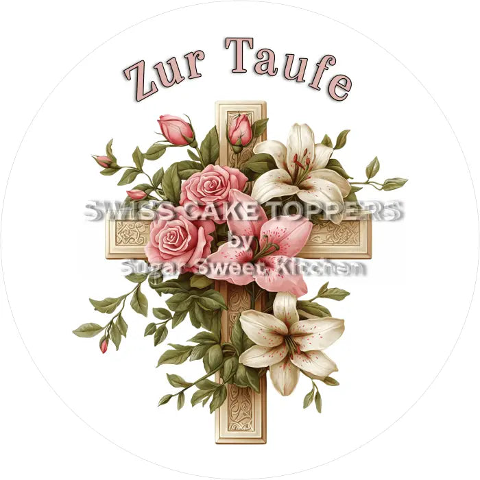 Tortenaufleger Taufe 01 - essbar & personalisierbar - Fondant- Torten- Cupcakeaufleger Sugar Sweet Kitchen