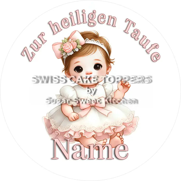 Tortenaufleger Taufe 11 - essbar & personalisierbar - Fondant- Torten- Cupcakeaufleger Sugar Sweet Kitchen