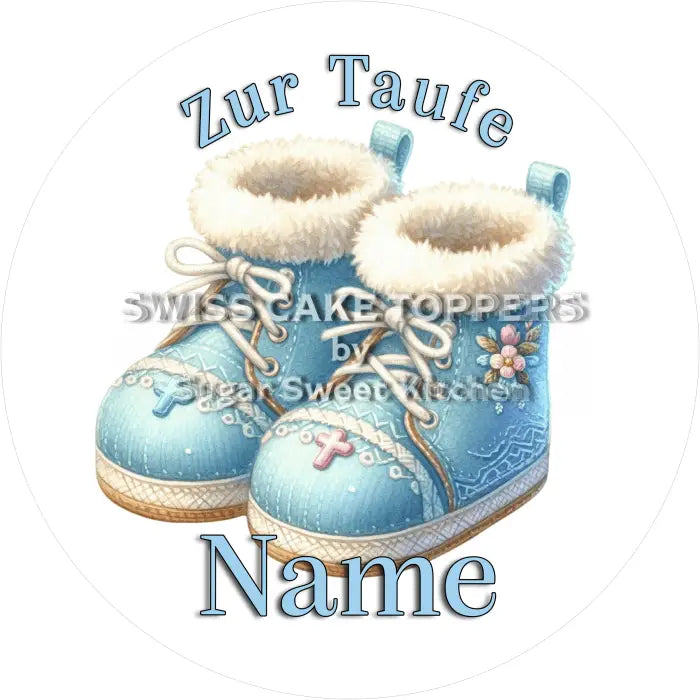 Tortenaufleger Taufe mit Namen 04 - essbar & personalisierbar - Fondant- Torten- Cupcakeaufleger Sugar Sweet Kitchen