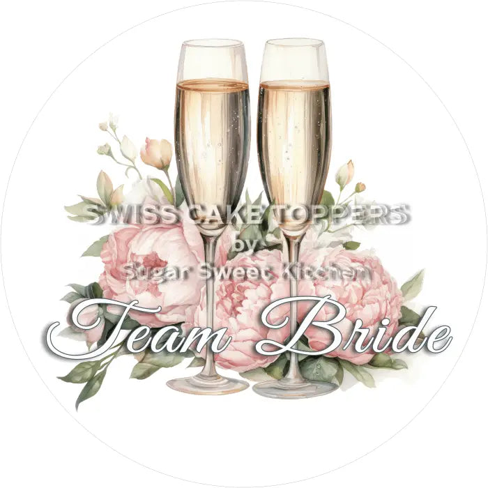 Tortenaufleger Team Bride 02 - essbar & personalisierbar - Fondant- Torten- Cupcakeaufleger Sugar Sweet Kitchen