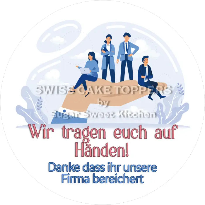 Tortenaufleger Team & Mitarbeiter 01 - essbar personalisierbar - Fondant- Torten- Cupcakeaufleger Sugar Sweet Kitchen
