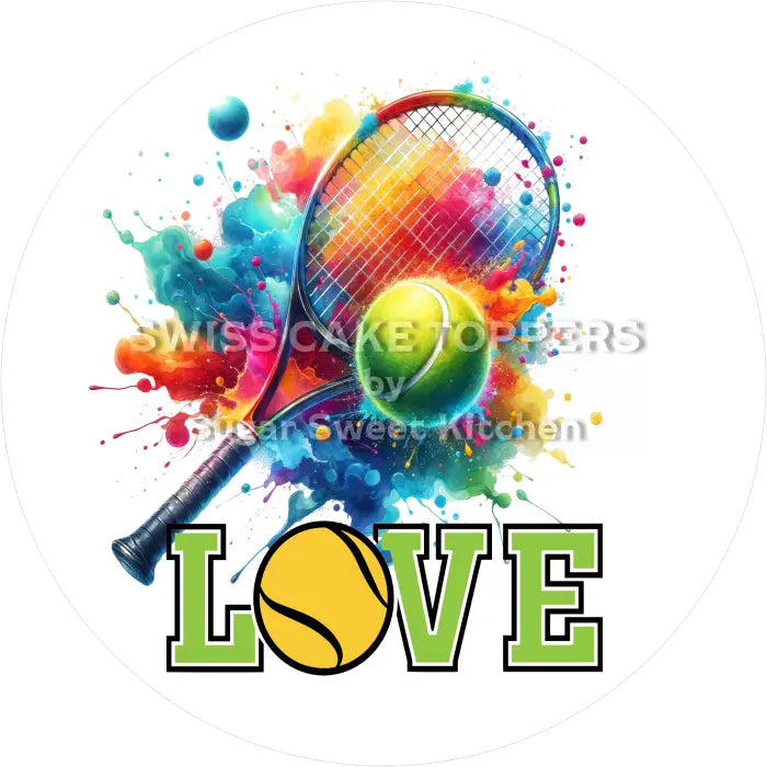 Tortenaufleger Tennis 01 - essbar & personalisierbar - Fondant- Torten- Cupcakeaufleger Sugar Sweet Kitchen