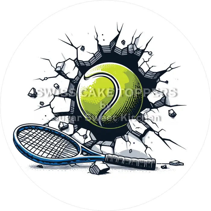 Tortenaufleger Tennis 02 - essbar & personalisierbar - Fondant- Torten- Cupcakeaufleger Sugar Sweet Kitchen