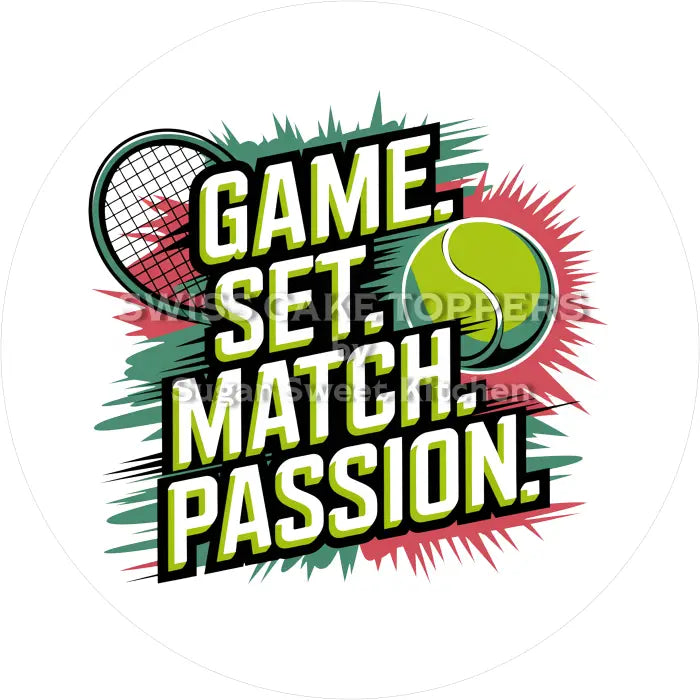 Tortenaufleger Tennis 03 - essbar & personalisierbar - Fondant- Torten- Cupcakeaufleger Sugar Sweet Kitchen