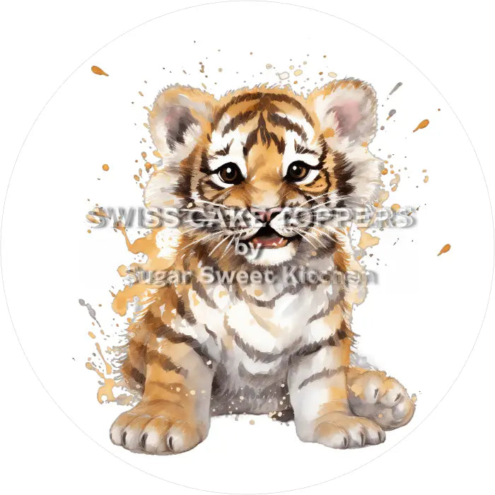 Tortenaufleger Tiger 01 - essbar & personalisierbar - Fondant- Torten- Cupcakeaufleger Sugar Sweet Kitchen