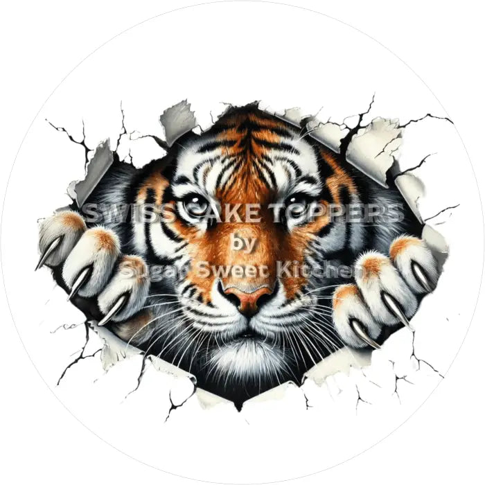 Tortenaufleger Tiger 03 - essbar & personalisierbar - Fondant- Torten- Cupcakeaufleger Sugar Sweet Kitchen