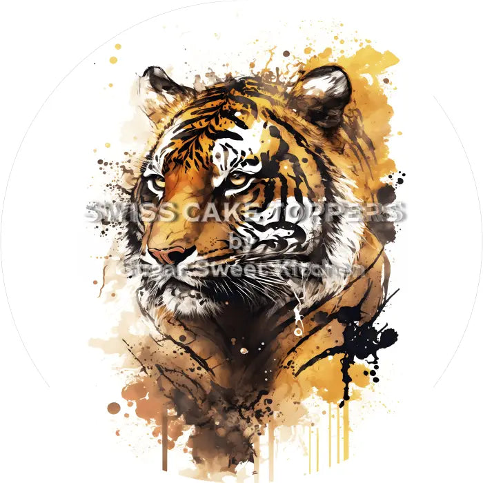 Tortenaufleger Tiger 04 - essbar & personalisierbar - Fondant- Torten- Cupcakeaufleger Sugar Sweet Kitchen