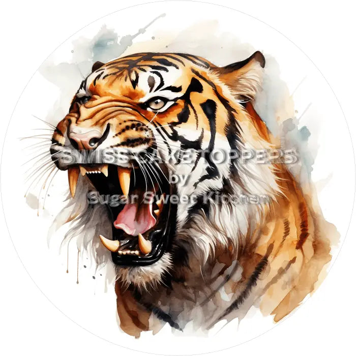 Tortenaufleger Tiger 05 - essbar & personalisierbar - Fondant- Torten- Cupcakeaufleger Sugar Sweet Kitchen