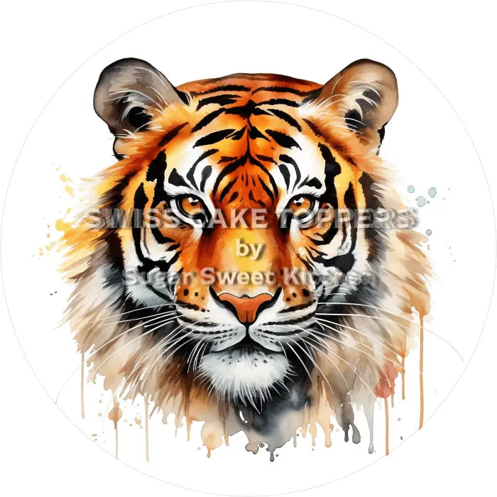 Tortenaufleger Tiger 06 - essbar & personalisierbar - Fondant- Torten- Cupcakeaufleger Sugar Sweet Kitchen