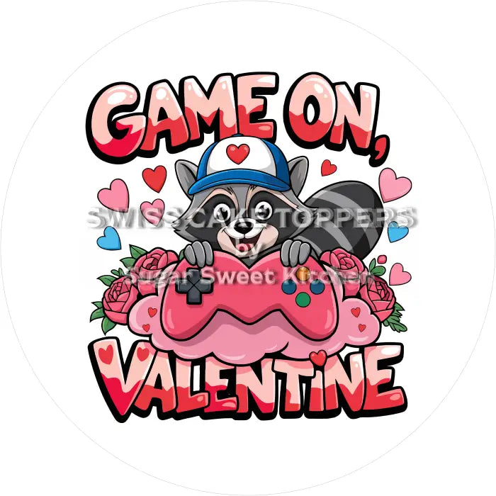 Tortenaufleger Valentinstag Gaming 06 - essbar & personalisierbar - Fondant- Torten- Cupcakeaufleger Sugar Sweet Kitchen