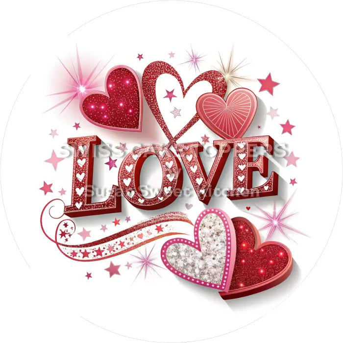 Tortenaufleger Valentinstag Liebe 27 - essbar & personalisierbar - Fondant- Torten- Cupcakeaufleger Sugar Sweet Kitchen