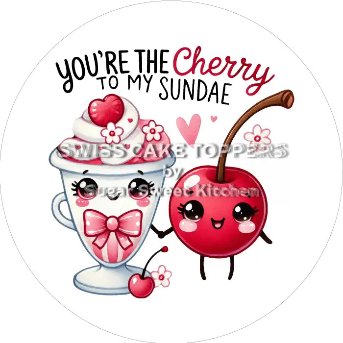 Tortenaufleger Valentinstag Love 04 - essbar & personalisierbar - Fondant- Torten- Cupcakeaufleger Sugar Sweet Kitchen