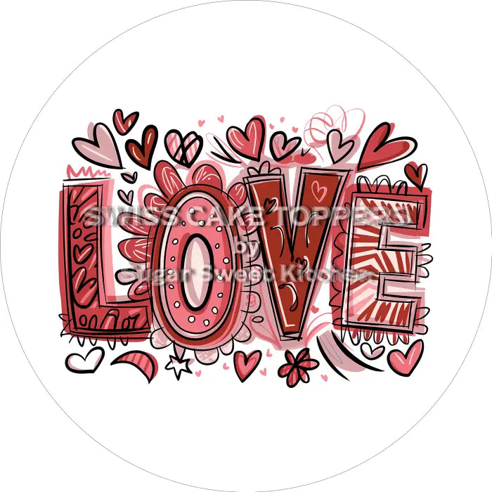 Tortenaufleger Valentinstag Love 20 - essbar & personalisierbar - Fondant- Torten- Cupcakeaufleger Sugar Sweet Kitchen