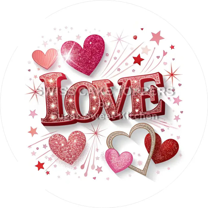 Tortenaufleger Valentinstag Love 23 - essbar & personalisierbar - Fondant- Torten- Cupcakeaufleger Sugar Sweet Kitchen
