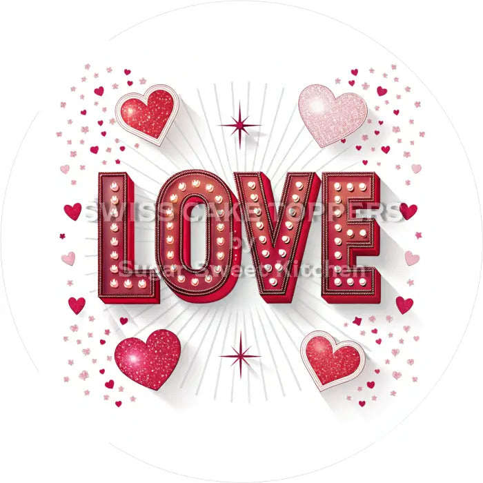 Tortenaufleger Valentinstag Love 24 - essbar & personalisierbar - Fondant- Torten- Cupcakeaufleger Sugar Sweet Kitchen