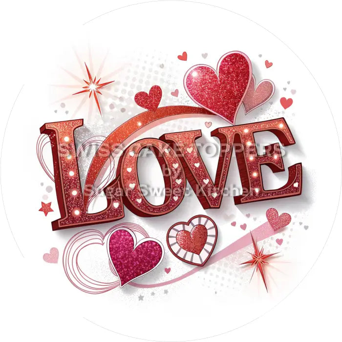 Tortenaufleger Valentinstag Love 26 - essbar & personalisierbar - Fondant- Torten- Cupcakeaufleger Sugar Sweet Kitchen