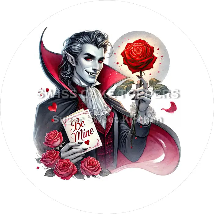 Tortenaufleger Valentinstag Vampire 33 - essbar & personalisierbar - Fondant- Torten- Cupcakeaufleger Sugar Sweet