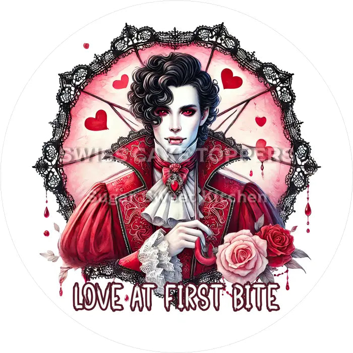 Tortenaufleger Valentinstag Vampire 34 - essbar & personalisierbar - Fondant- Torten- Cupcakeaufleger Sugar Sweet