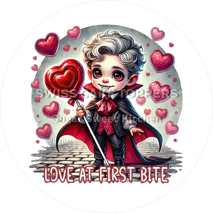 Tortenaufleger Valentinstag Vampire 35 - essbar & personalisierbar - Fondant- Torten- Cupcakeaufleger Sugar Sweet