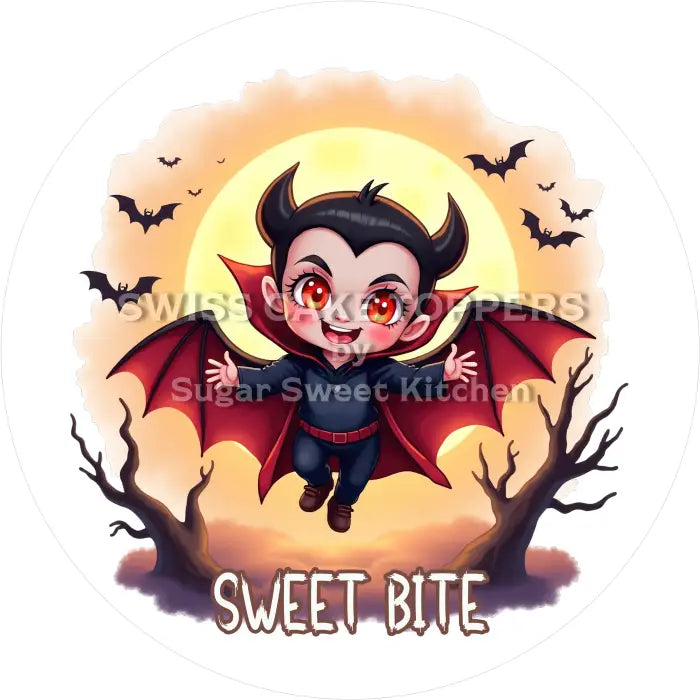 Tortenaufleger Vampire 08 - essbar & personalisierbar - Fondant- Torten- Cupcakeaufleger Sugar Sweet Kitchen