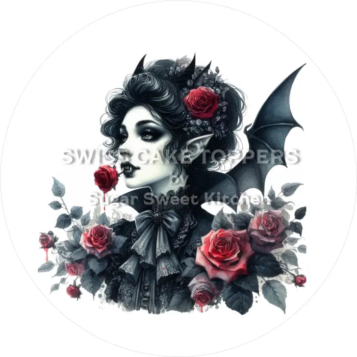 Tortenaufleger Vampire 41 - essbar & personalisierbar - Fondant- Torten- Cupcakeaufleger Sugar Sweet Kitchen