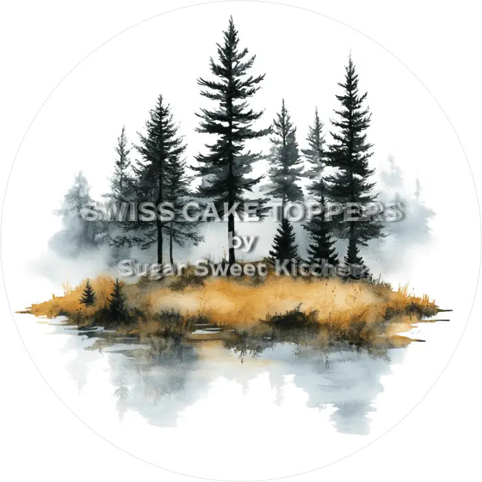 Tortenaufleger Wald Natur 05 - essbar & personalisierbar - Fondant- Torten- Cupcakeaufleger Sugar Sweet Kitchen