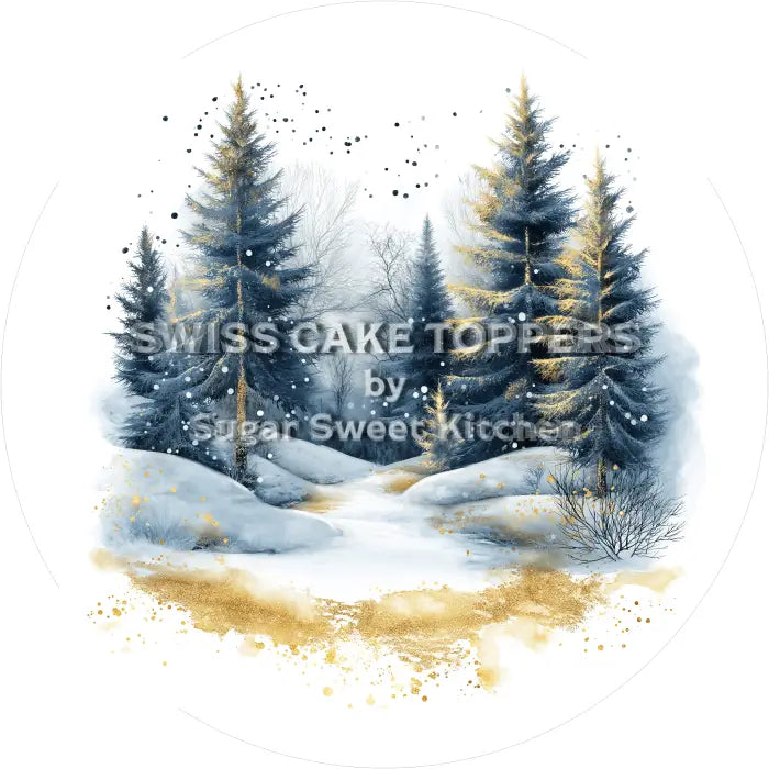 Tortenaufleger Wald Natur 07 - essbar & personalisierbar - Fondant- Torten- Cupcakeaufleger Sugar Sweet Kitchen