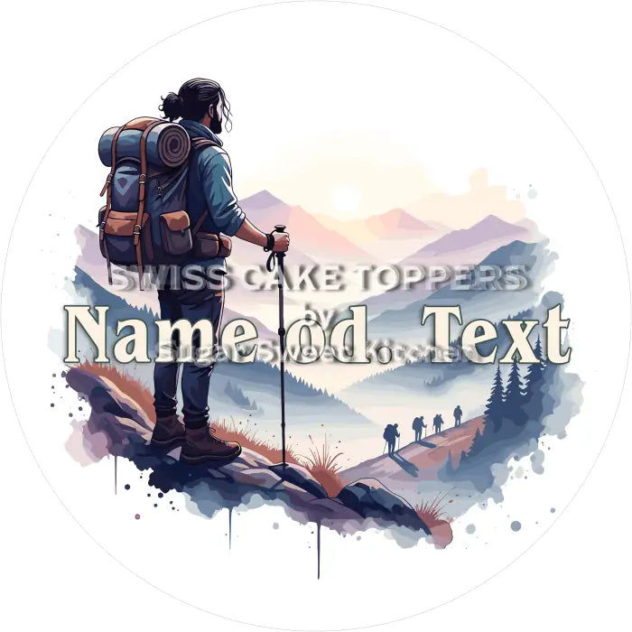 Tortenaufleger Wandern 04 - mit Namen/Text - Fondant- Torten- & Cupcakeaufleger Sugar Sweet Kitchen