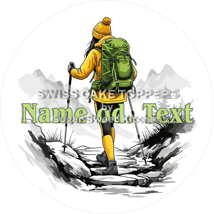 Tortenaufleger Wandern 05 - mit Namen/Text - Fondant- Torten- & Cupcakeaufleger Sugar Sweet Kitchen
