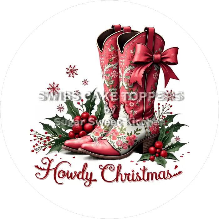 Tortenaufleger Weihnachten Western 11 - essbar & personalisierbar - Fondant- Torten- Cupcakeaufleger Sugar Sweet Kitchen