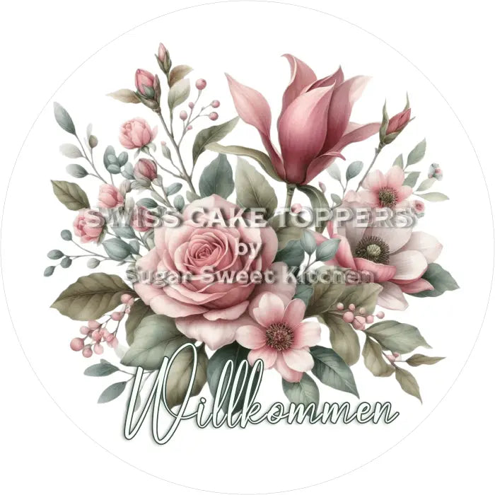 Tortenaufleger Willkommen 23 - essbar & personalisierbar - Fondant- Torten- Cupcakeaufleger Sugar Sweet Kitchen