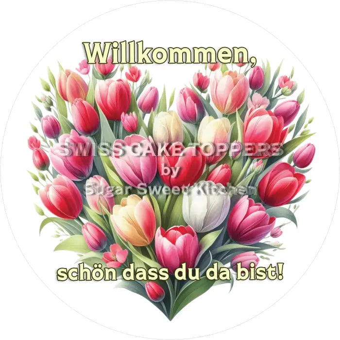 Tortenaufleger Willkommen 25 - essbar & personalisierbar - Fondant- Torten- Cupcakeaufleger Sugar Sweet Kitchen