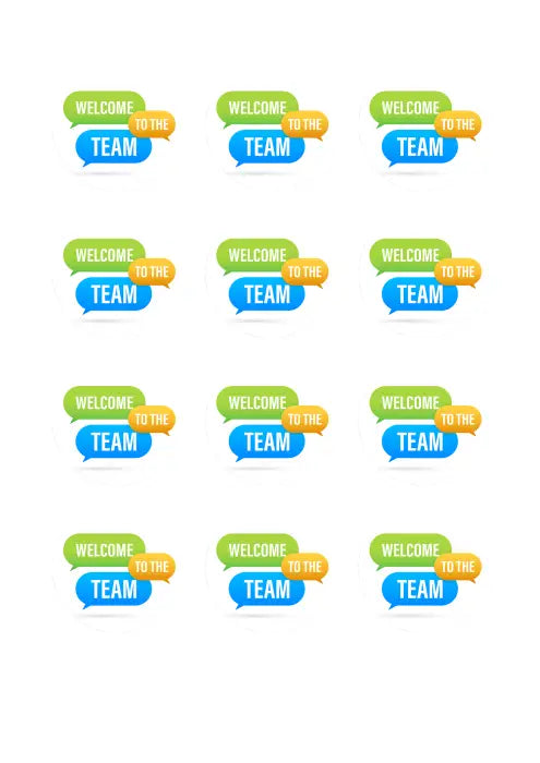 Tortenaufleger Willkommen im Team 08 - essbar & personalisierbar - Fondant- Torten- Cupcakeaufleger Sugar Sweet Kitchen