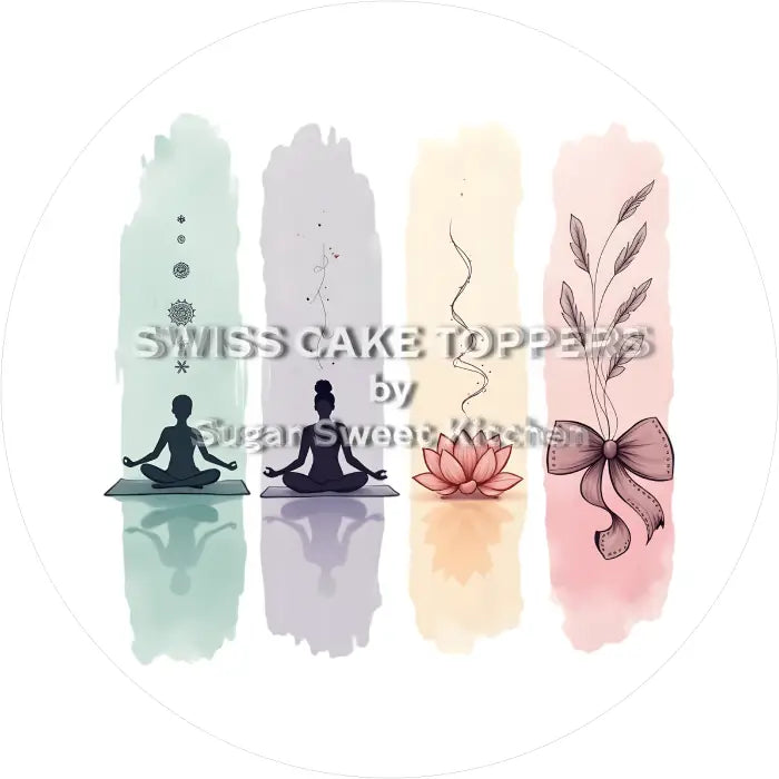Tortenaufleger Yoga 06 - essbar & personalisierbar - Fondant- Torten- Cupcakeaufleger Sugar Sweet Kitchen