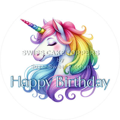 Tortenaufleger zauberhaftes Einhorn3 - personalisierbar