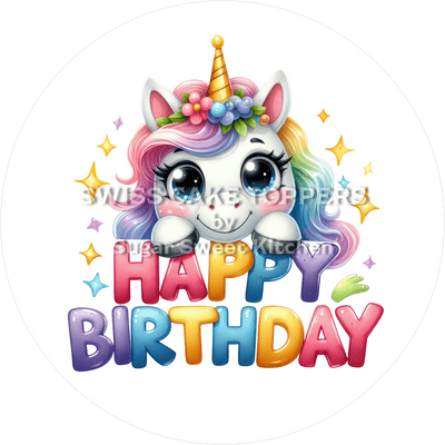 Tortenaufleger zauberhaftes Einhorn5 - personalisierbar