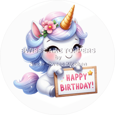 Tortenaufleger zauberhaftes Einhorn7 - personalisierbar