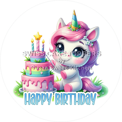 Tortenaufleger zauberhaftes Einhorn9 - personalisierbar