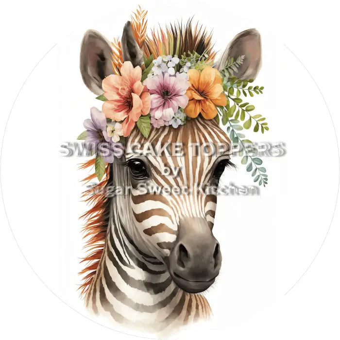 Tortenaufleger Zebra 01 - essbar & personalisierbar - Fondant- Torten- Cupcakeaufleger Sugar Sweet Kitchen