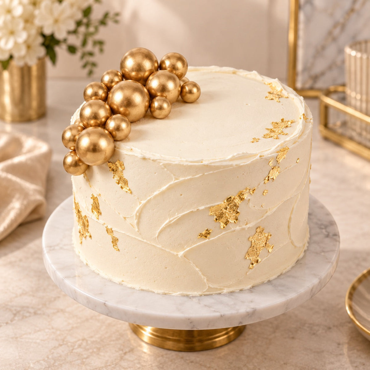 Tortendeko Kugeln Gold – Cake Topper / 13-teilig - Tortendekoration Sugar Sweet Kitchen