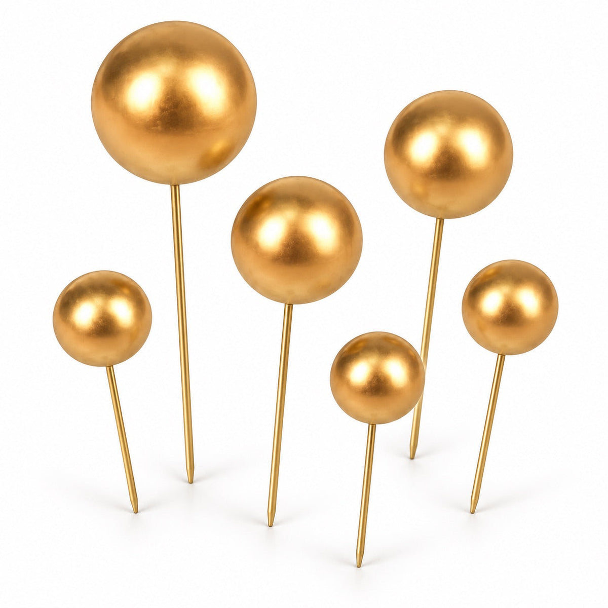 Tortendeko Kugeln Gold – Cake Topper / 6-teilig - Tortendekoration Sugar Sweet Kitchen