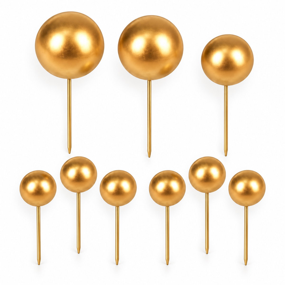 Tortendeko Kugeln Gold – Cake Topper / 9-teilig - Tortendekoration Sugar Sweet Kitchen