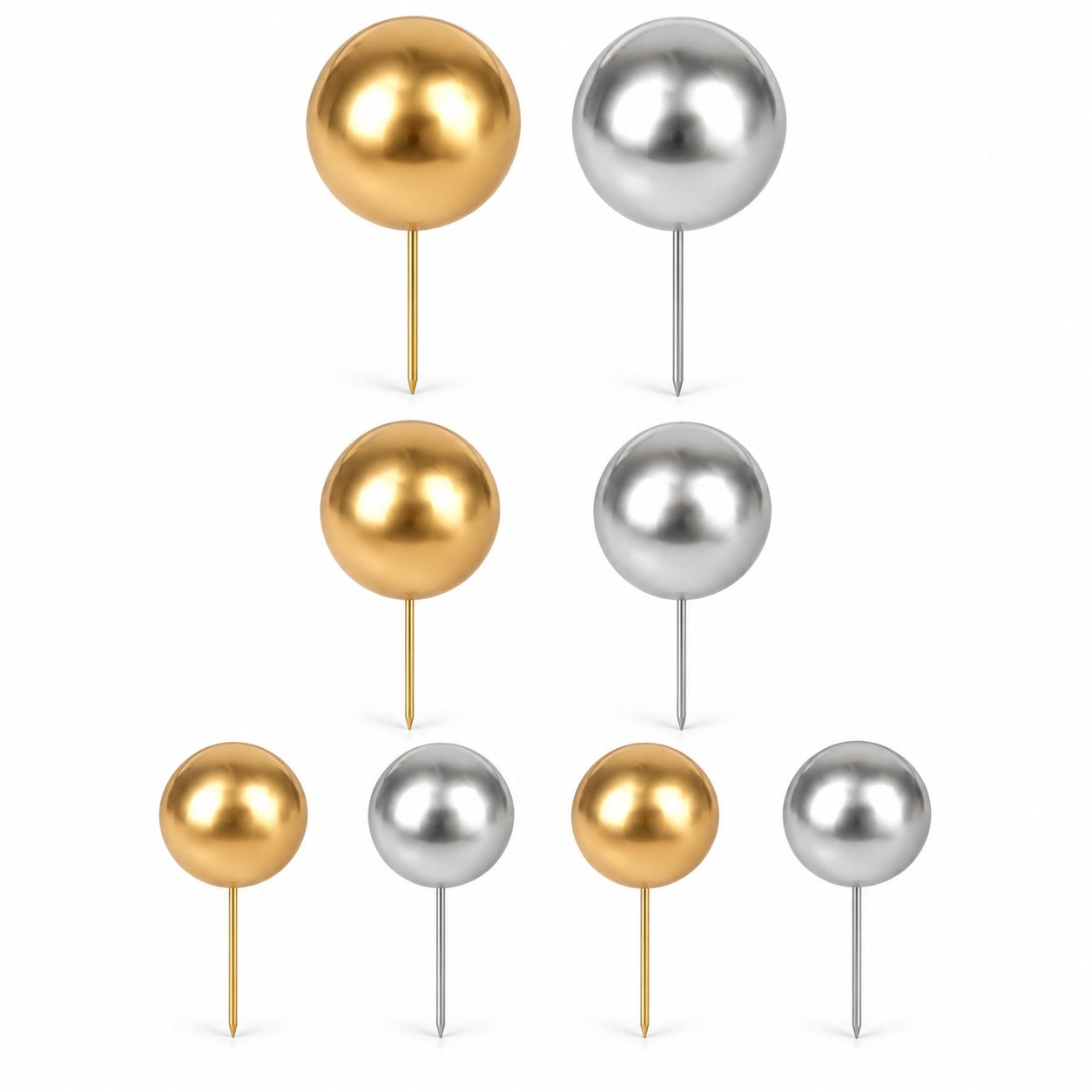 Tortendeko Kugeln Gold & Silber – Cake Topper Set / 8-teilig - Tortendekoration Sugar Sweet Kitchen