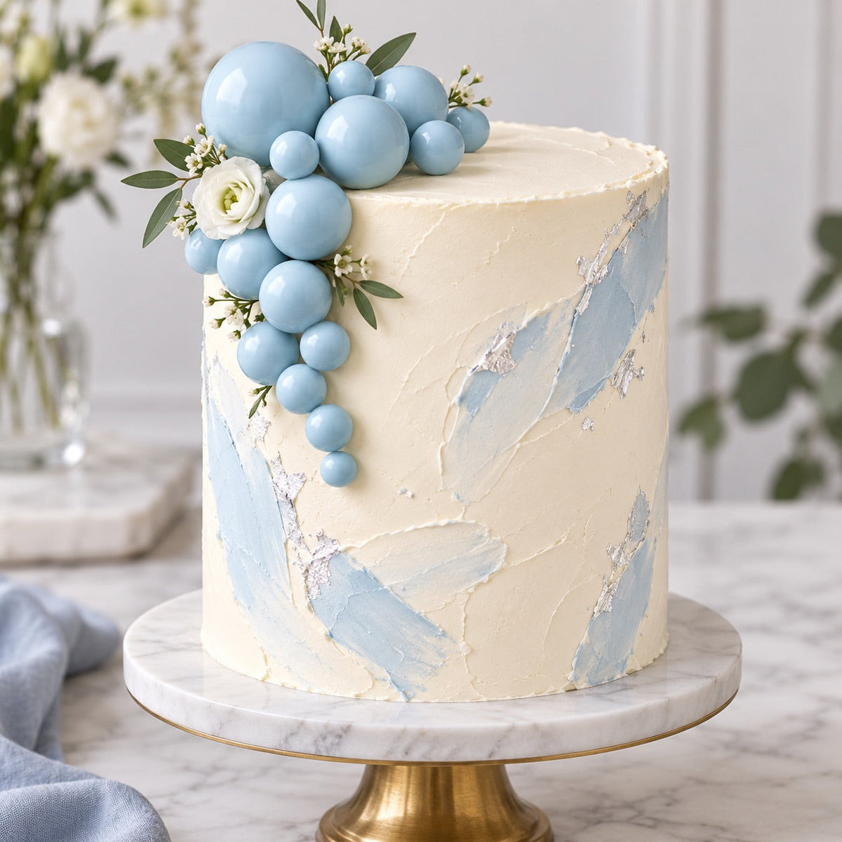 Tortendeko Kugeln Hellblau – Cake Topper Set / 18-teilig - Tortendekoration Sugar Sweet Kitchen