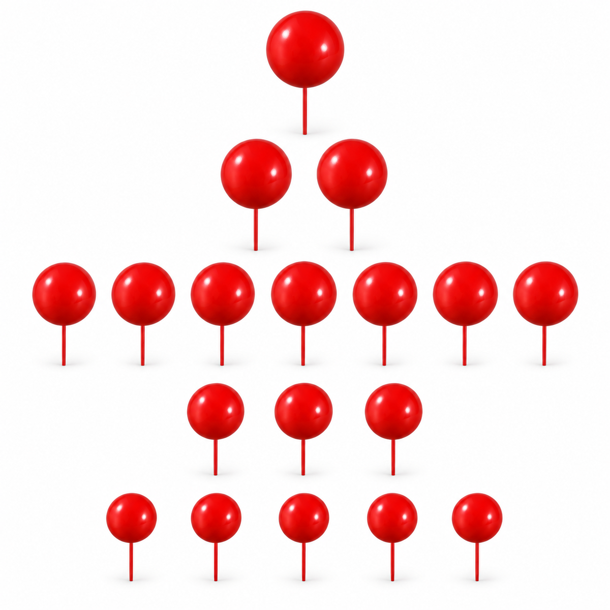 Tortendeko Kugeln Rot – Cake Topper Set / 18-teilig - Tortendekoration Sugar Sweet Kitchen