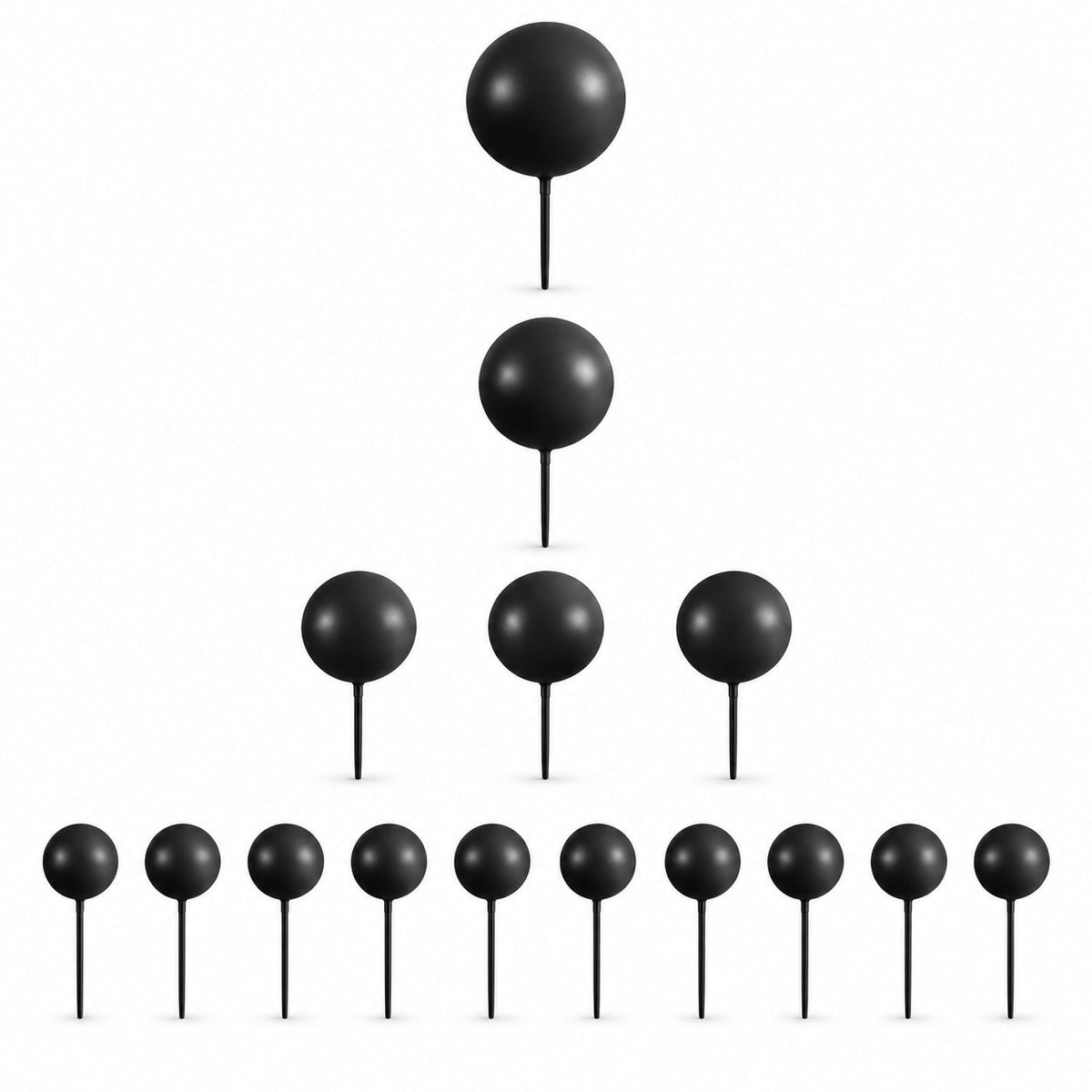 Tortendeko Kugeln Schwarz – Cake Topper Set / 15-teilig - Tortendekoration Sugar Sweet Kitchen